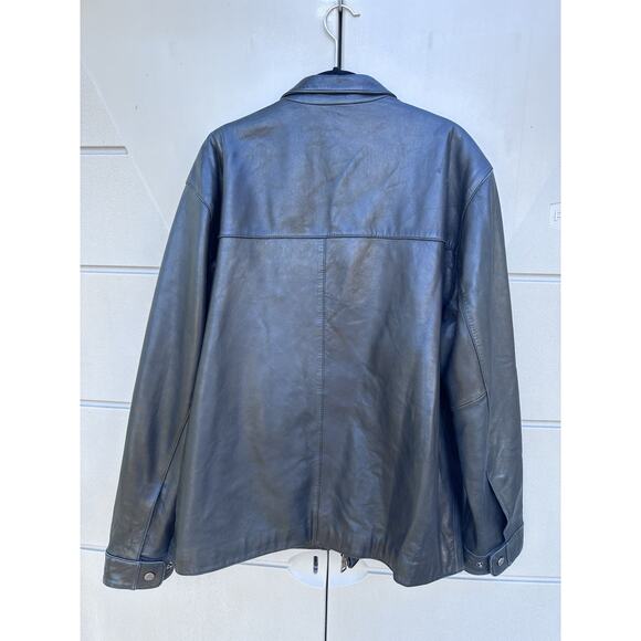 Marc New York Men's Black Zip Leather Jacket size L Moto Classic - Picture 8 of 10